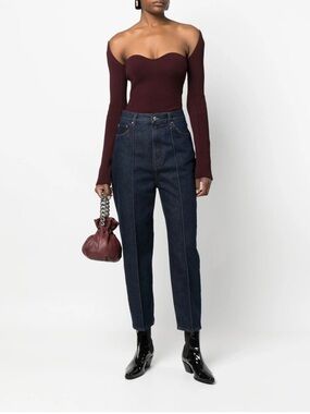 Toteme Tapered Leg Denim Jeans Dark Indigo 497 – Organic Cotton – High Rise